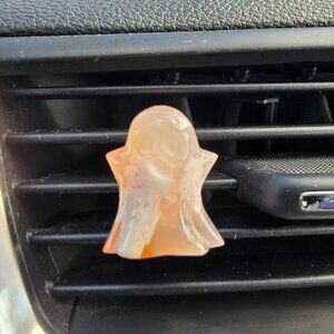 Flower Agate Ghost Crystal Car Vent Clip